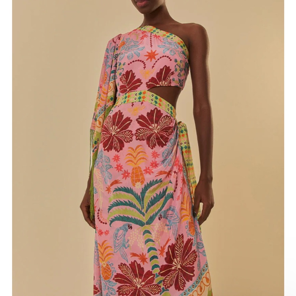 Farm rio pink asymmetrical dress size L